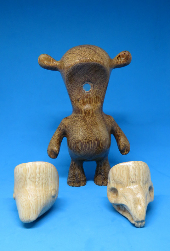 OEM Handmade Hand Carved Wood Sculptures 45cm Size For Collection