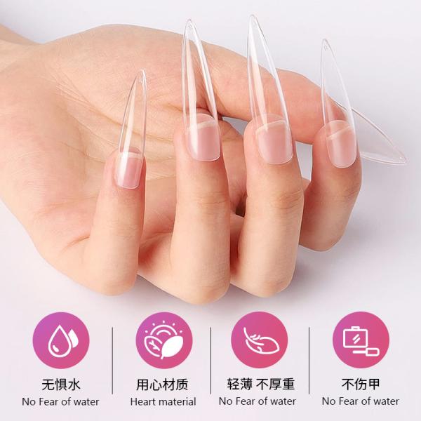 500PCS Half Cover False Nails Tips ABS Natural 11 Sizes Lady French Acrylic