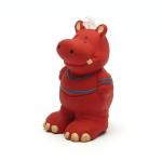 Eye Catching Latex Durable Squeaky Toys For Pit Bulls Red Hippo Shape