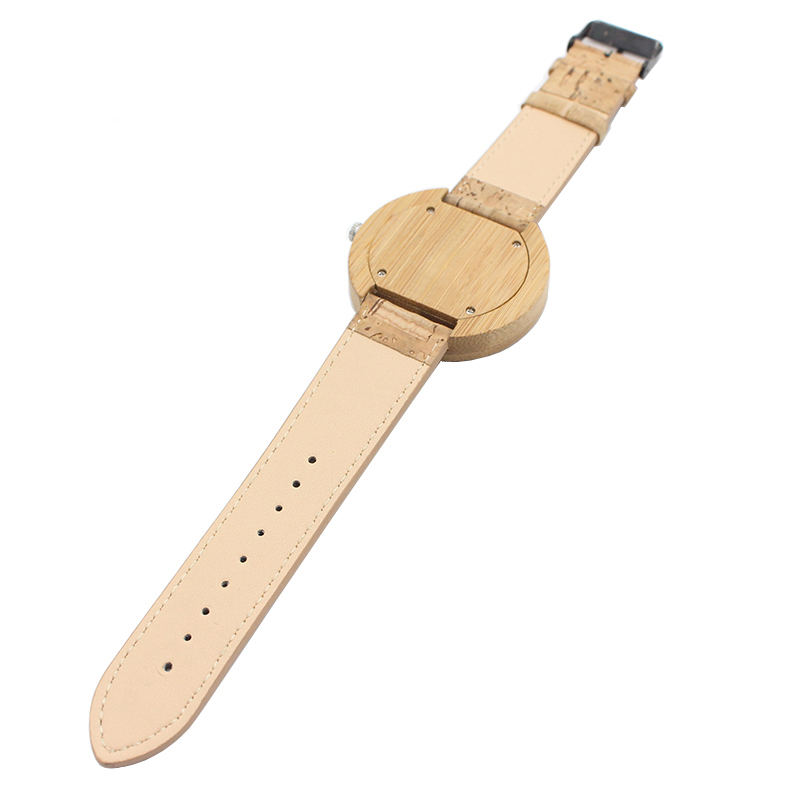 Chronograph Modern Wood Watches / Water Resistant Bamboo Watch Womens
