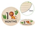 Wooden Baby Monthly Milestone Cards Animal Milestone Cards Wooden Announcement
