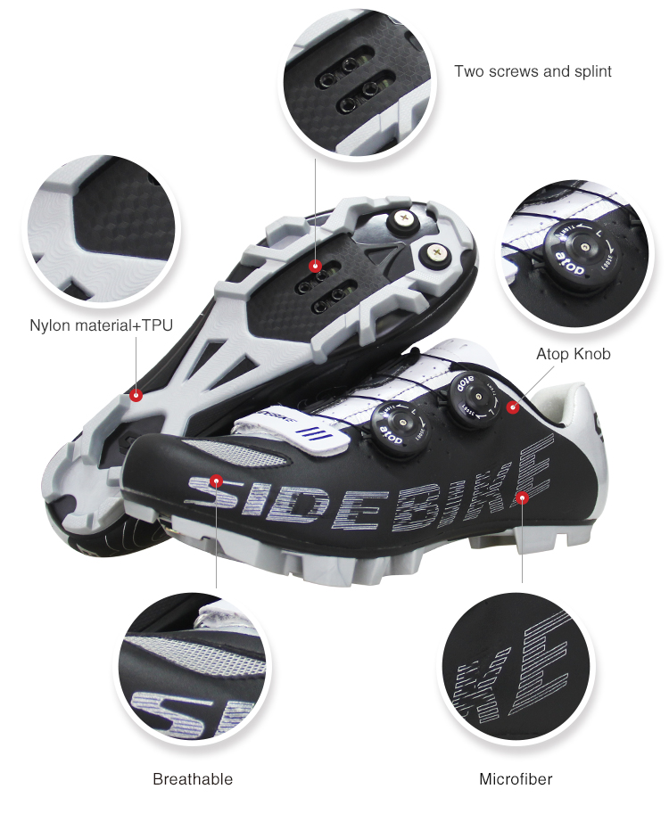 Black Water Resistant Cycling Shoes Bright Color Printed Low Wind Resistance