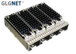 4 Ports SFP Port Connector Copper Alloy Cage Material EMI Shield For 10G
