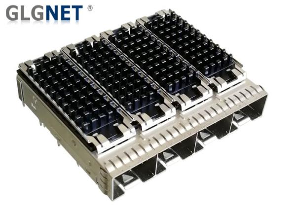 4 Ports SFP Port Connector Copper Alloy Cage Material EMI Shield For 10G