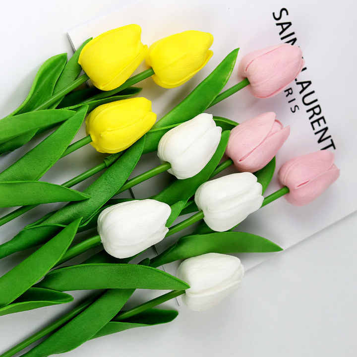 Artificial Factory Tulip Flower Wedding PU Real Touch Fake Flowers Tuliper Decor Arrangement Bouquets Artificial Tulip