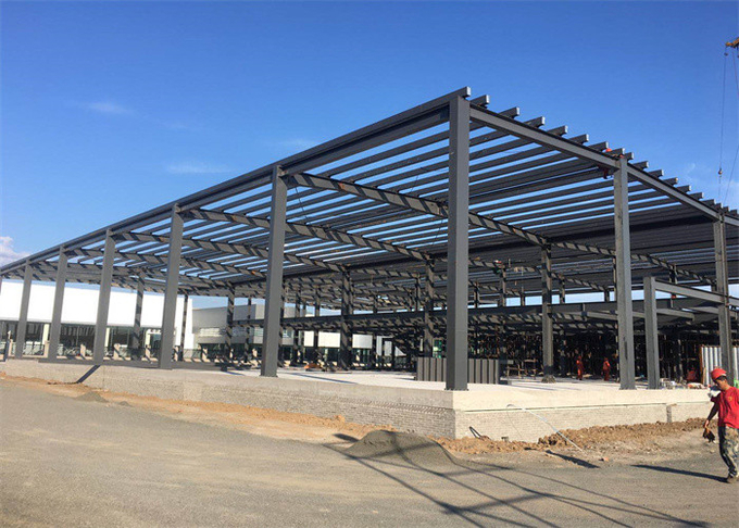 H Section Frame Part Prefabricated Steel Workshops High Wind Resistance Free Customization