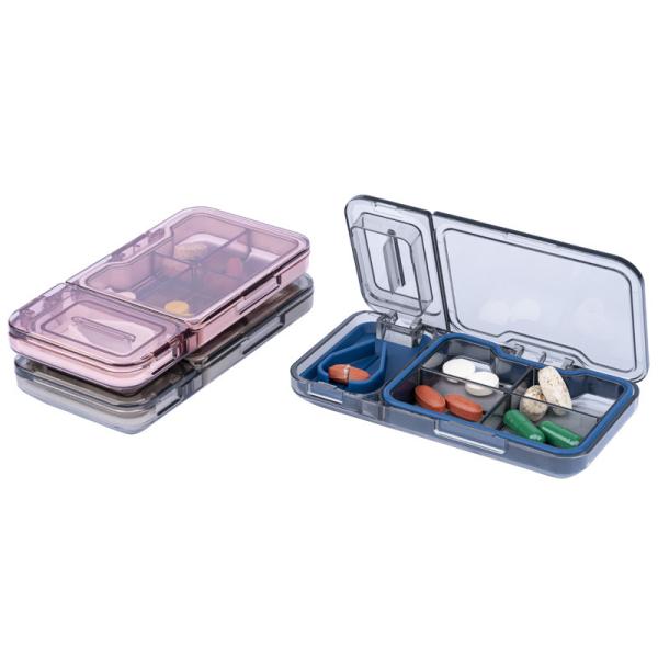 Buy cheap BPA Free Travel Pill Box Silicone Seal Ring Pill Cutter With Storage from wholesalers