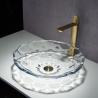 Buy cheap Shinning Glass Wash Basin Transparent Faceted Shape Bathroom Sink Basin from wholesalers