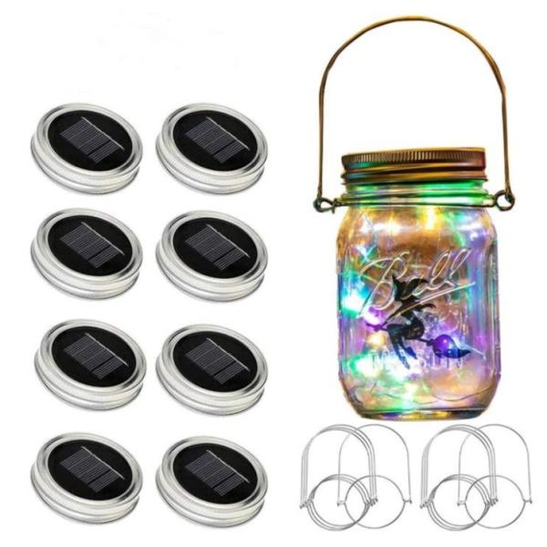 Wholesale Mason Jar Solar Lights lamp 8 Pack 30Led Waterproof Fairy Firefly Best