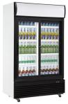 610L upright double sliding door auto frost fan cooling display beverage cooler