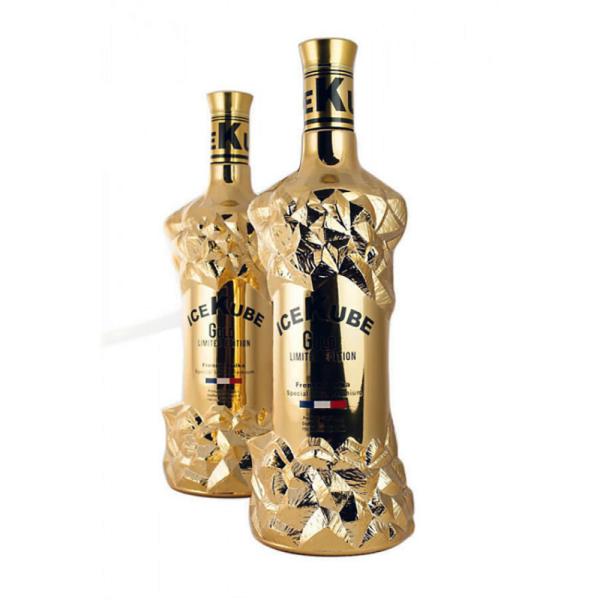 Buy cheap Ice Cube 200ml 1000ml Vodka Bottle Golden Electroplating Vacuum Golden Coating from wholesalers