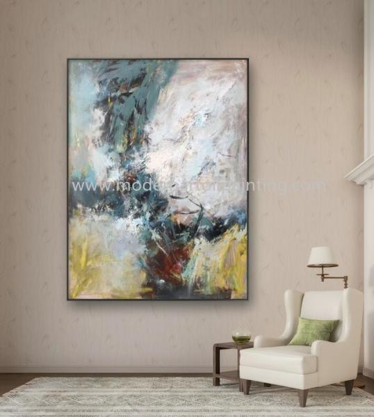 Interior Cold Abstraction Paintings 36 X 48 Inches Large Abstract Canvas Wall