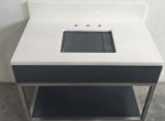 304# polished finish stainless steel metal hotel bathroom vanity cabinet