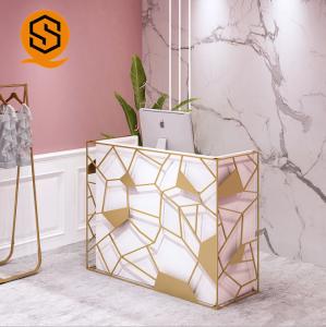 Wholesale Solid Surface Nail Reception Table Small Reception Desk For Beauty Salon from china suppliers