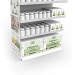 Drug Pharmacy Display Stand Wood Medicine Display Rack With Custom Logo