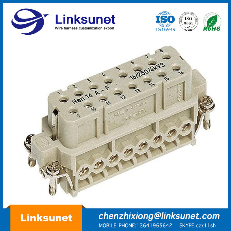 40A Harting Modular Connector Industrial Wire Harness 2P 09140022701 09120123001