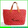 Buy cheap LUDA red handbags wholesale raffia bags crochet straw beach handbags from wholesalers