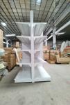 Medium Duty Double-Sided Supermarket Rack with 1-7 Layers Metal and Wood
