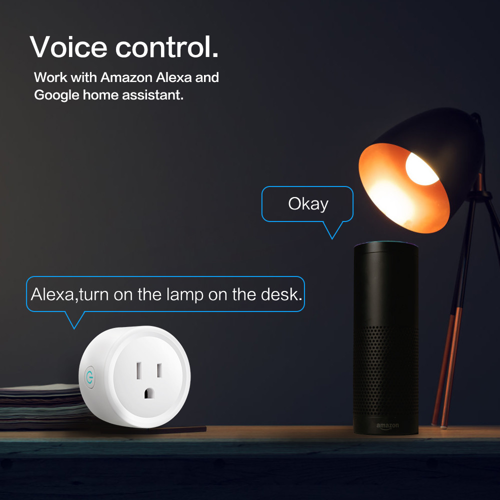 Us Standard Tuya Smart Life Amazon Alexa Wifi Wireless Us Mini Wifi Smart Plug