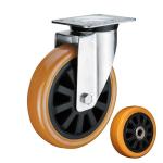 6 Inch Flat Type European Castors Hollow Core Polyurethane Swivel Industrial