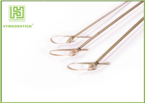 Buy cheap Natural Color Bamboo BBQ Sticks Food Skewers With Knot Well Polished from wholesalers