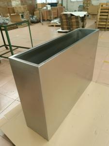 China Custom Stainless Steel Rectangular Garden Planter Extra Large Metal Flower Pot on sale