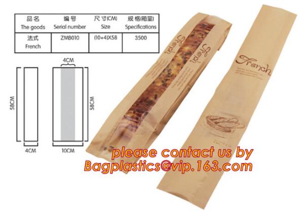 Buy cheap Logo Printed Grease Proof Foil Lined Brown Kraft Paper Bread Packaging Bag,custom printing logo bread french fries paper from wholesalers