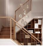 Luxury Crystal Chandelier For Staircase Gold Black Home drop light circle led