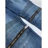 Buy cheap Custom Apparel Supplier Men'S Blue Slim Fit Jeans Stretch Destroyed Ripped Skinny Jeans Knee Zipper Jeans from wholesalers