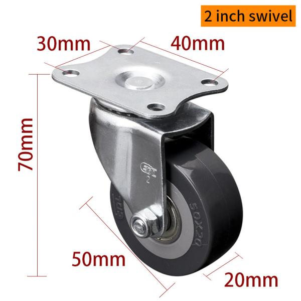 Buy cheap 40kg 2 Inch 50mm Mini Caster Wheels TPU Tiny Small Casters 262P-76 from wholesalers