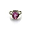 Buy cheap White Gold Plated 925 Silver Ring with 9mmx11mm Pink Cubic Zircon (R161) from wholesalers