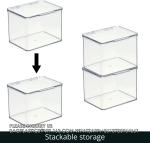 Fridge Storage Organizer Box Containers Hinged Lid For Shelves Cabinets, Holds