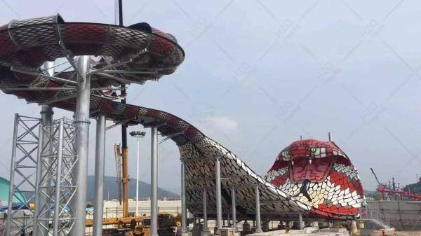 Buy cheap 3-Person Capacity Fiberglass Big Water Slide 15m Height 1 Year Warranty from wholesalers