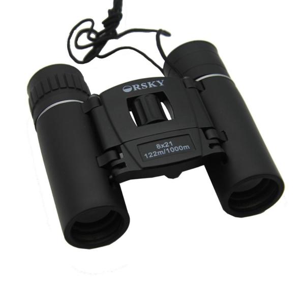Long Range BK7 8x21 DCF Compact Hiking Binoculars For Watching Nature Black