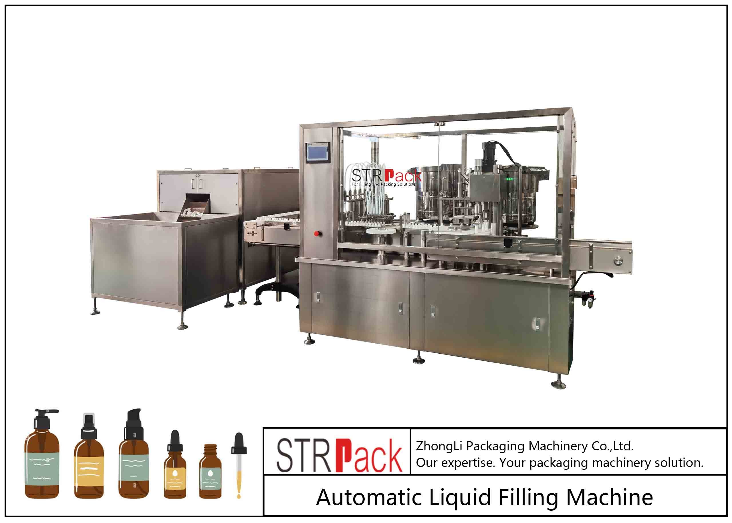 50ml 100ml Cosmetic Lotion Essential Oil Liquid Bottle Filling Capping Machine Multi Nozzle