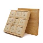 3x3 Multi Cells Solid Wood Jewellery Presentation Tray For Ear Rings Studs