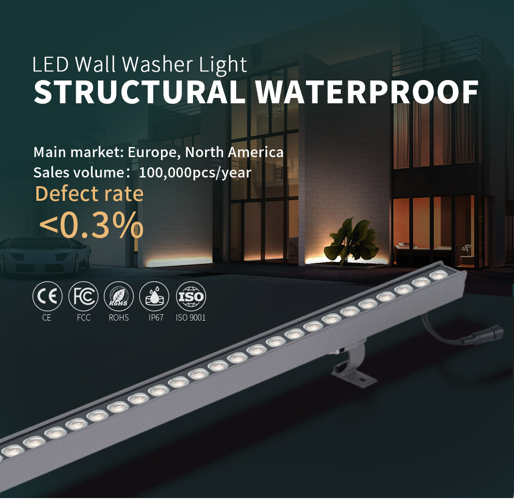 36W SMD2835 2200LM 1m Linear Wall Washer Light Aluminum Alloy