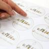 Buy cheap Transparent Carton Sticker Clear Gold Foil Stickers Self Adhesive CMYK PVC Material from wholesalers