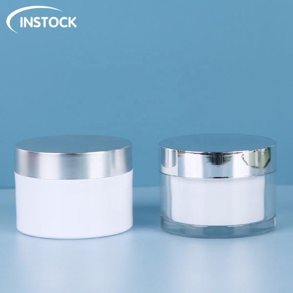 Buy cheap 50g 1oz PETG Plastic Double Wall Cream Jar Containers For Body Eye Face from wholesalers