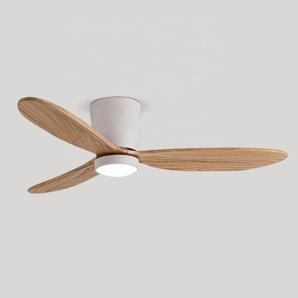 Nordic Wooden Blade Ceiling Fan 52 Inch DC Motor Ceiling Fan With Light And