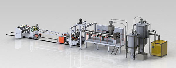 up to 1500kg/h High capacity 95mm diameter Parallel Twin Screw Extruder Machine thermal forming PET Sheet production line