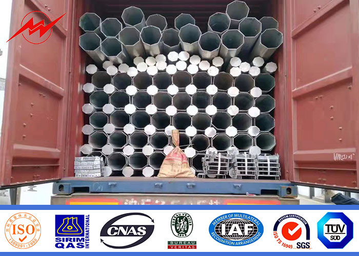 35FT 127-248mm Tubular Steel Poles 2.75 / 3mm Thick Hot Dip Galvanized