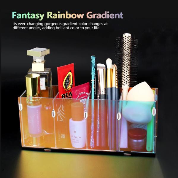 Buy cheap Colorful Transparent Pencil Holders,Acrylic Pen Holder,Makeup Organizer 4 Compartments For Desk,Vanity,Office from wholesalers