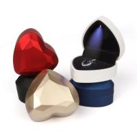 Buy cheap baking varnish Heart Shaped Jewelry Box Painted Rubber With Small LED Light product