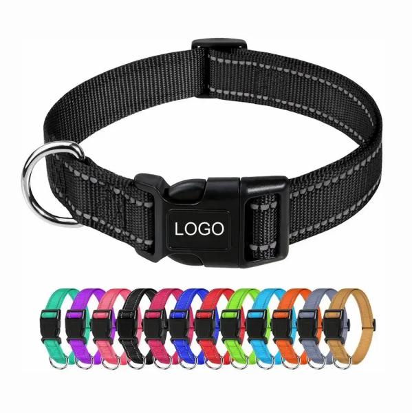 Buy cheap Black Reflective Sublimation Dog Collar Adjustable Nylon Dog Collar from wholesalers