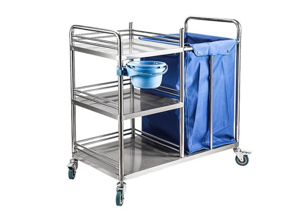 Buy cheap Three Shelf SS Medical Trolley , Hospital Linen Trolley Stainless Steel from wholesalers