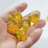 Buy cheap Orange Flowing Sand Yellow Crystal Resin Dnd Dice Sharp Edge Fantasy from wholesalers