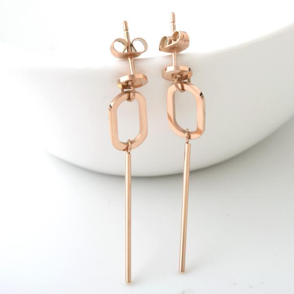 Buy cheap Fashion Accessories Women Stainless Steel Ellipse Long Drop Earring from wholesalers