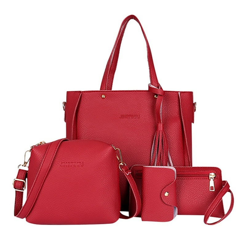 4Pcs/Set Women PU Crossbody Bag Set Leather Shoulder Bags Ladies Purse