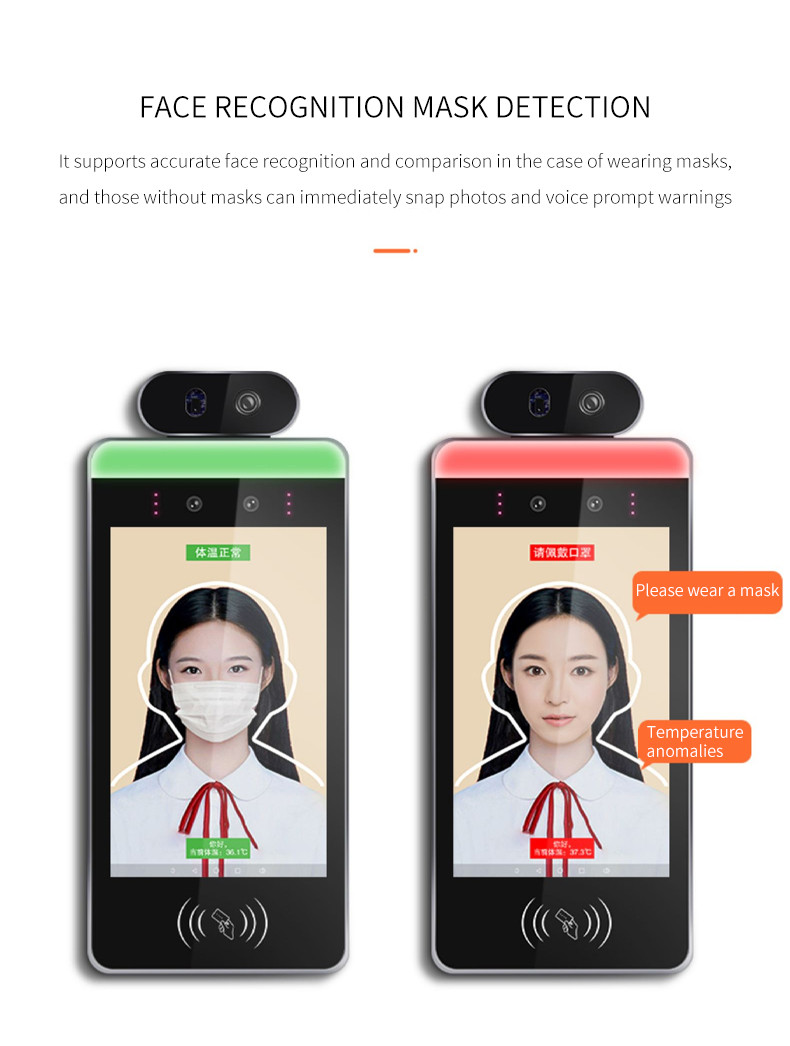 120cm Vertical Indoor Attendance Infrared Face Detection Thermometer Tablet